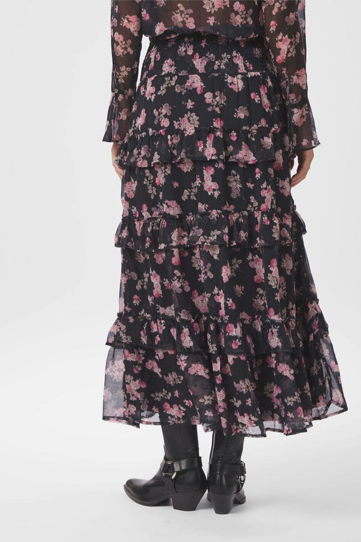 Neo Noir - Toddy Marigold Print Skirt 165526 - 702 - Dark Navy