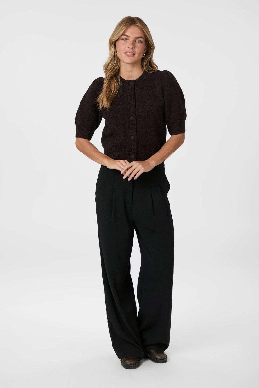 Neo Noir - Trudy Knit Cardigan 160760 - 676 - Dark Brown