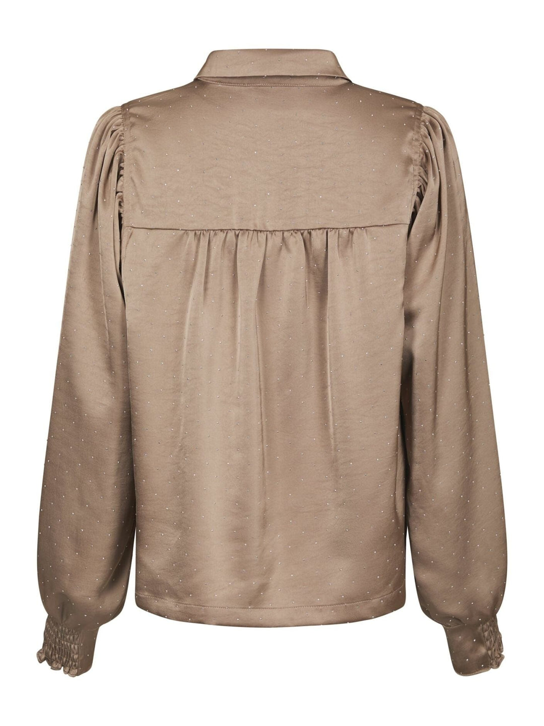 Neo Noir - Vacca Heavy Sateen Bedazz Shirt 167497 - 811 - Dark Taupe Skjorter 
