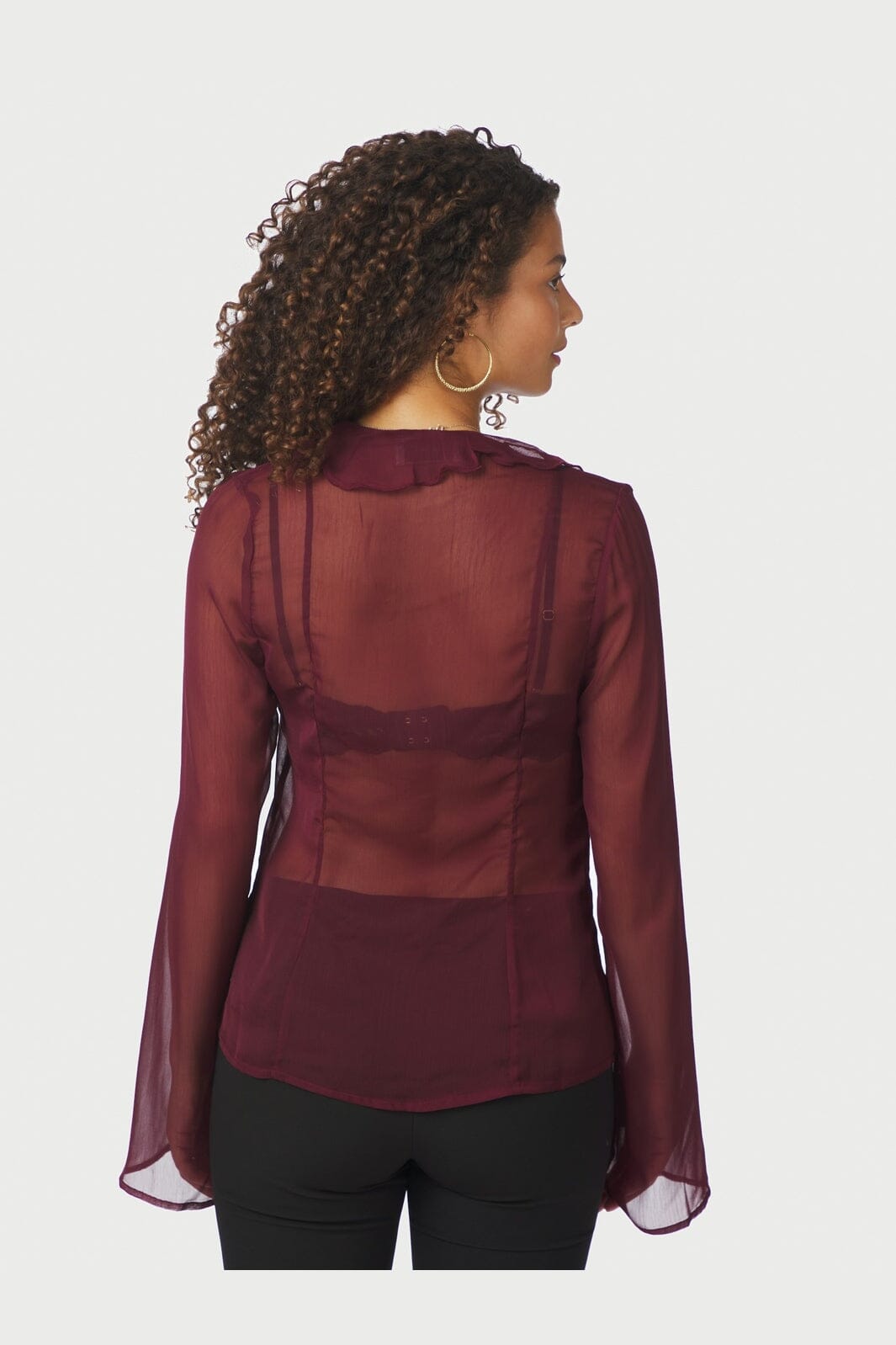 Neo Noir - Valappa Chiffon Blouse 166668 - 682 - Wine