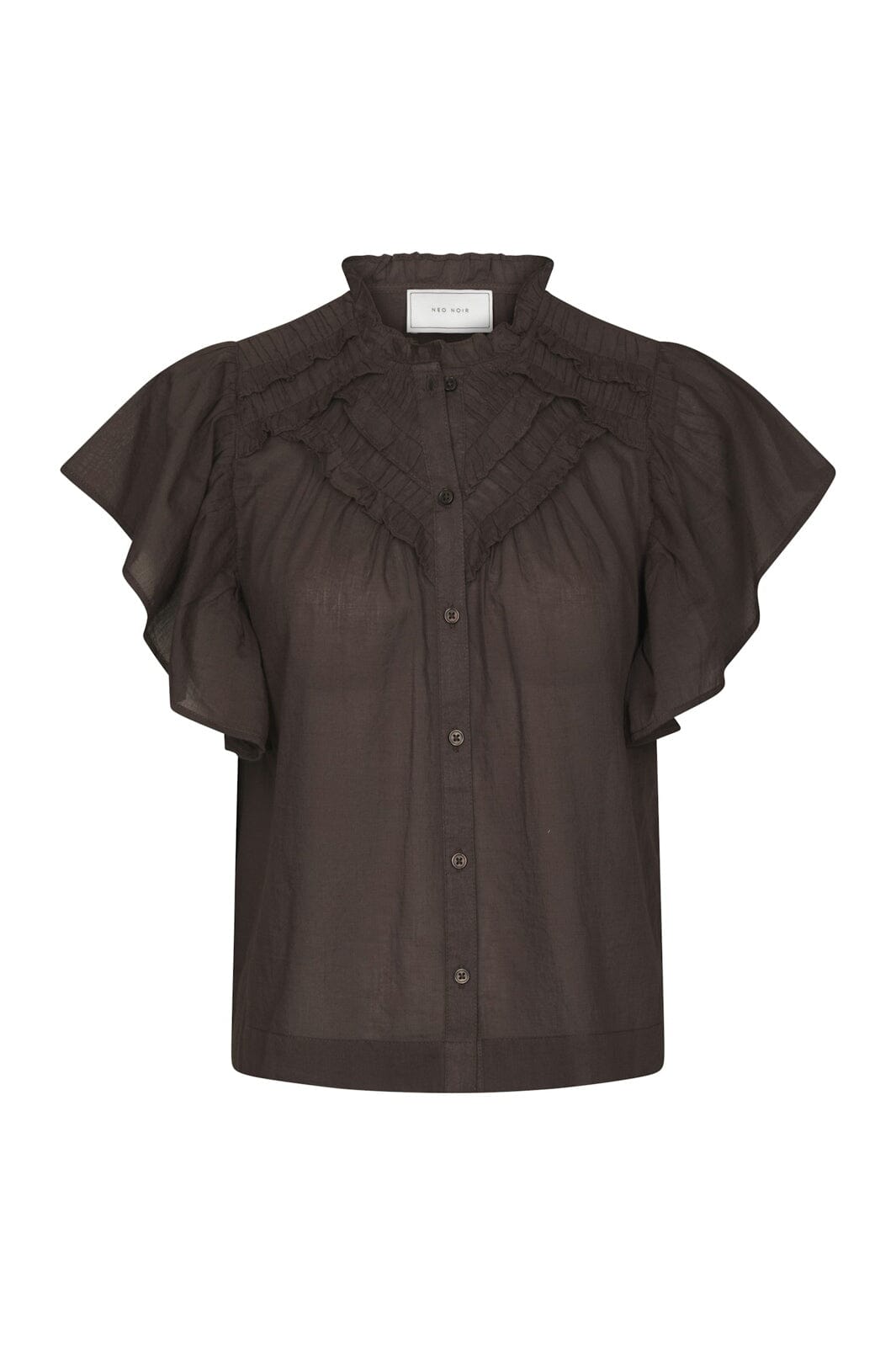 Neo Noir - Vinsa S Voile Top 169039 - 676 - Dark Brown