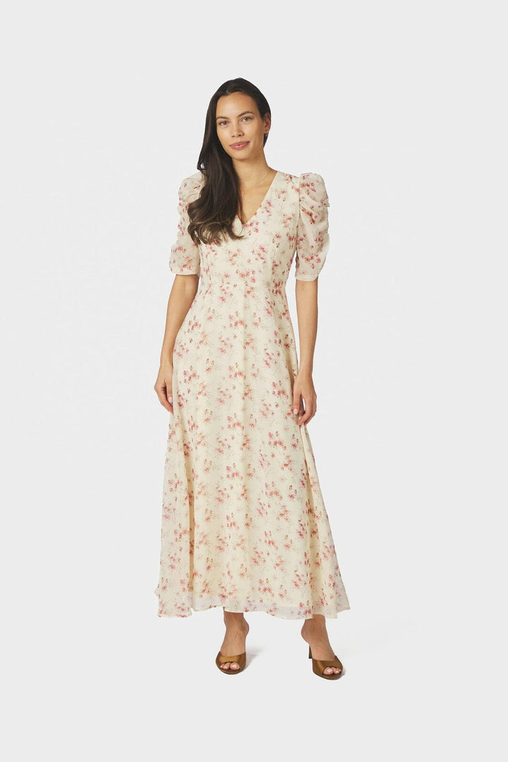 Neo Noir - Vira Floral Dress 169209 - 122 - Creme