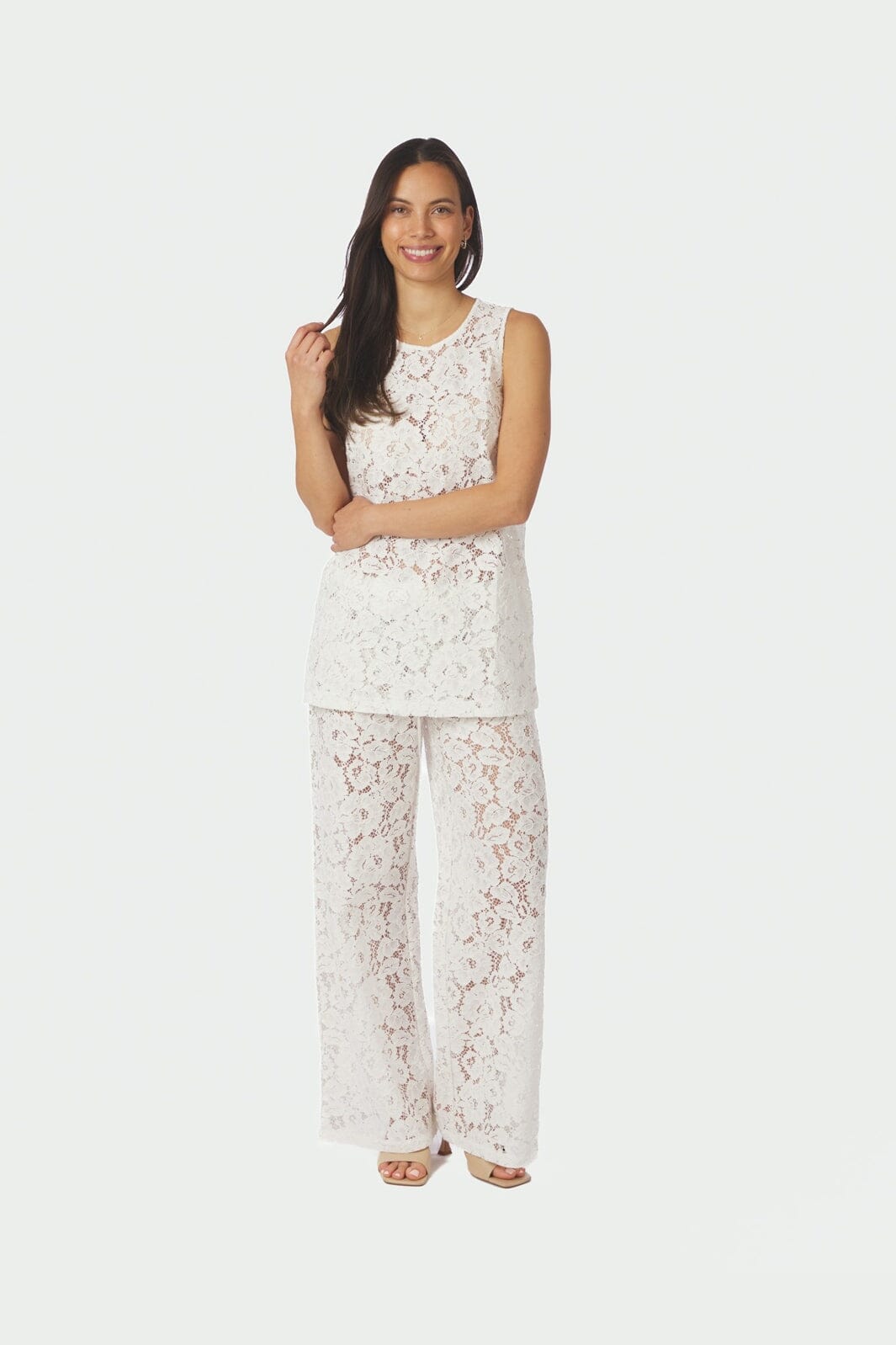 Neo Noir - Vivien Lace Top 168791 - 121 - Off White
