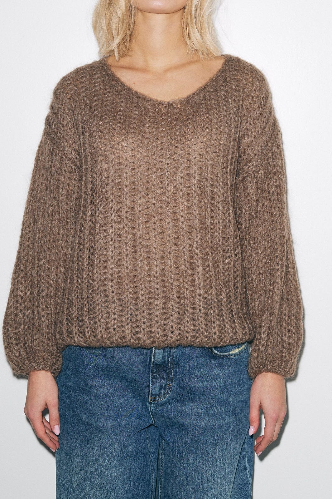 Noella - Joseph Knit Sweater - 143 Brown Strikbluser 
