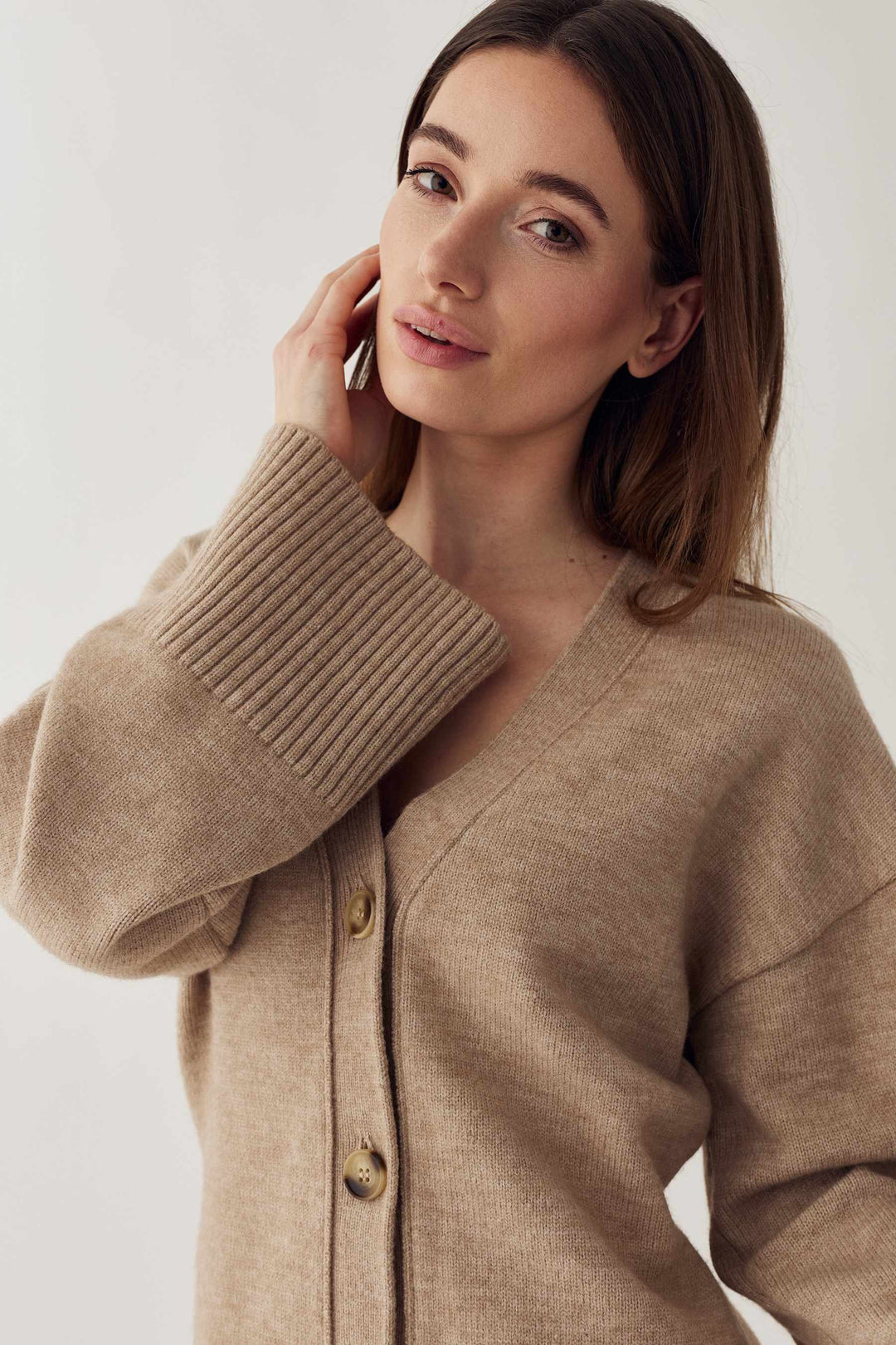 Noella - Lenyx Knit Cardigan 13770001 - 969 - Sand Melange Cardigans 