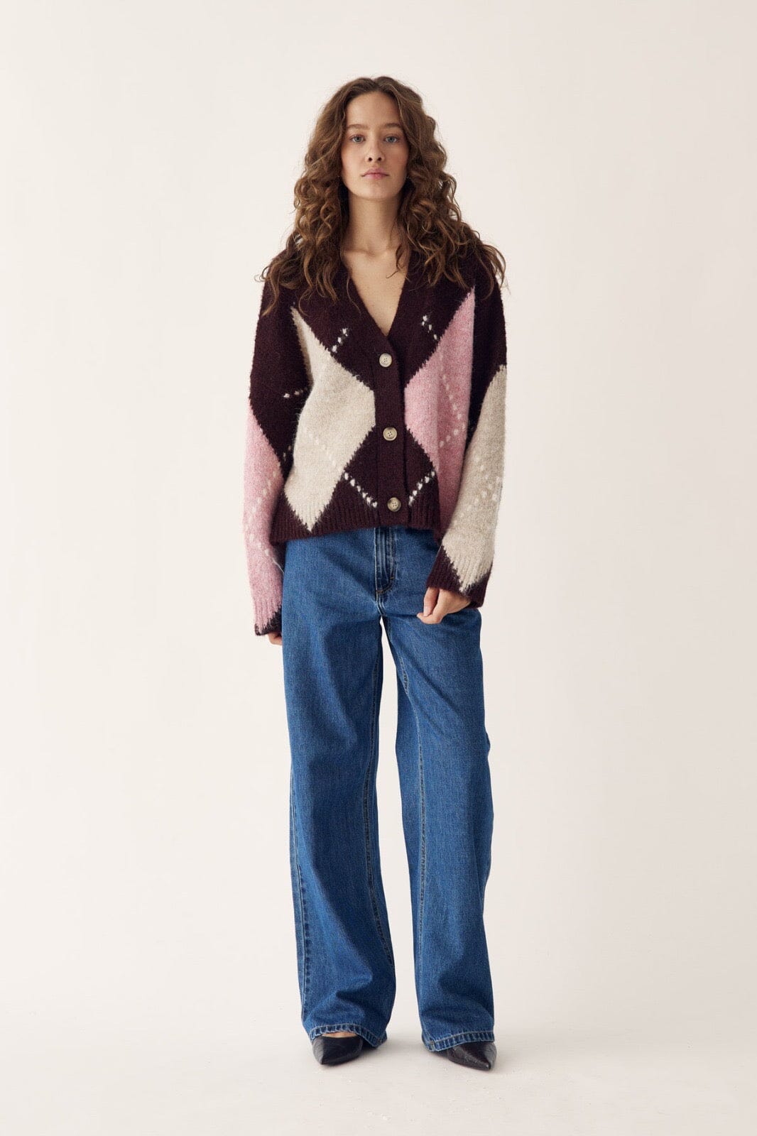 Noella - N-Laiana Knit Cardigan 14670002 - 1470 - Winetasting Mix Cardigans 