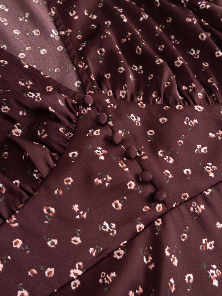 Noella - N-Lilith Dress 15900002 - 1472 - Dwyn Burgundy Print Kjoler 