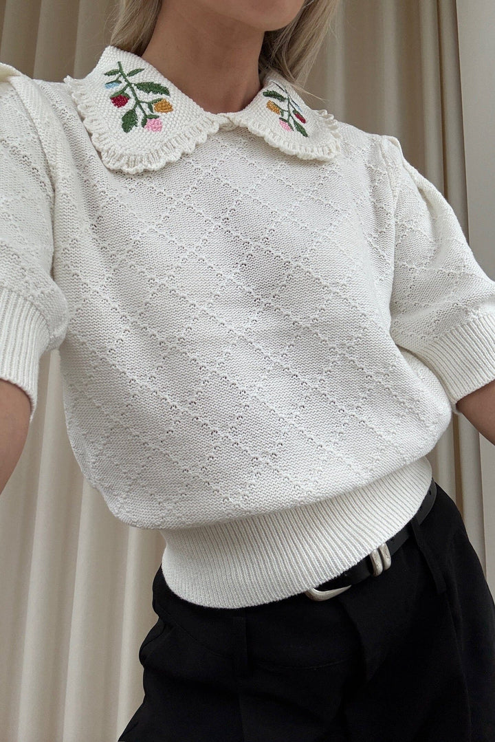 Noella - N-Madeleine Knit 15010001 - 974 - Ivory Strikbluser 