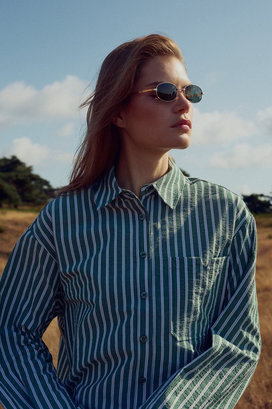 Noella - N-Marlon Shirt 15640001 - 1452 - Drayton Green Stripe Skjorter 