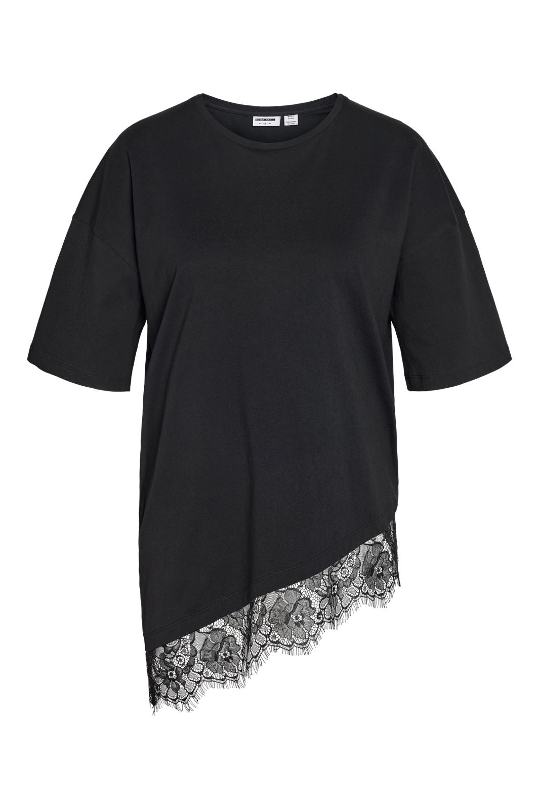 Noisy May - Nmeasy Lace Detail S/S T-Shirt - 5085999 Black Black Lace