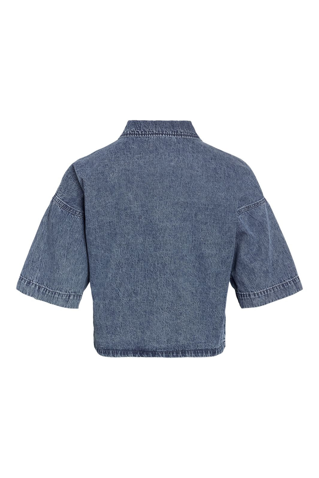 Noisy May - Nmenza S/S Reg Crop Shirt Mg004Mb - 4919938 Medium Blue Denim