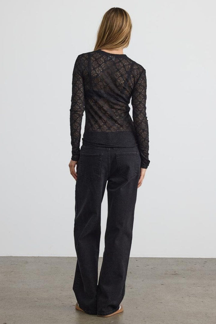 Noisy May - Nmjudith L/S Lace Top - 4793424 Black
