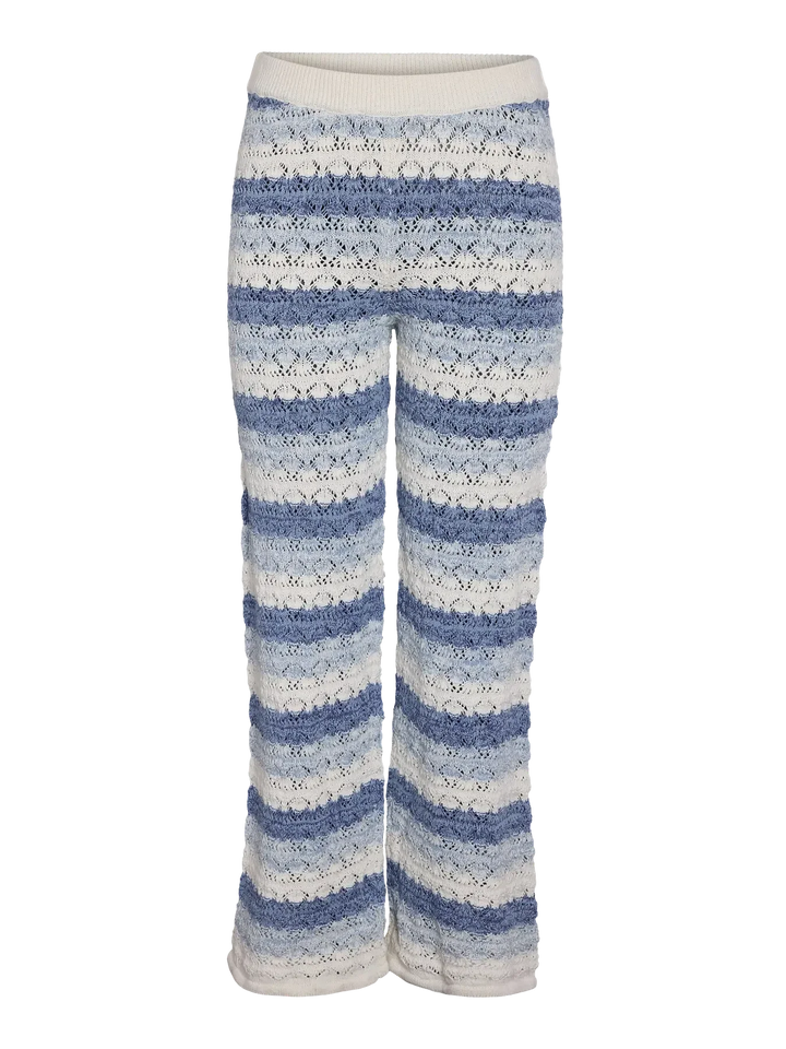 Noisy May - Nmlaika Nw Knit Pants Fwd - 4946479 Birch Blue Combination Bukser 