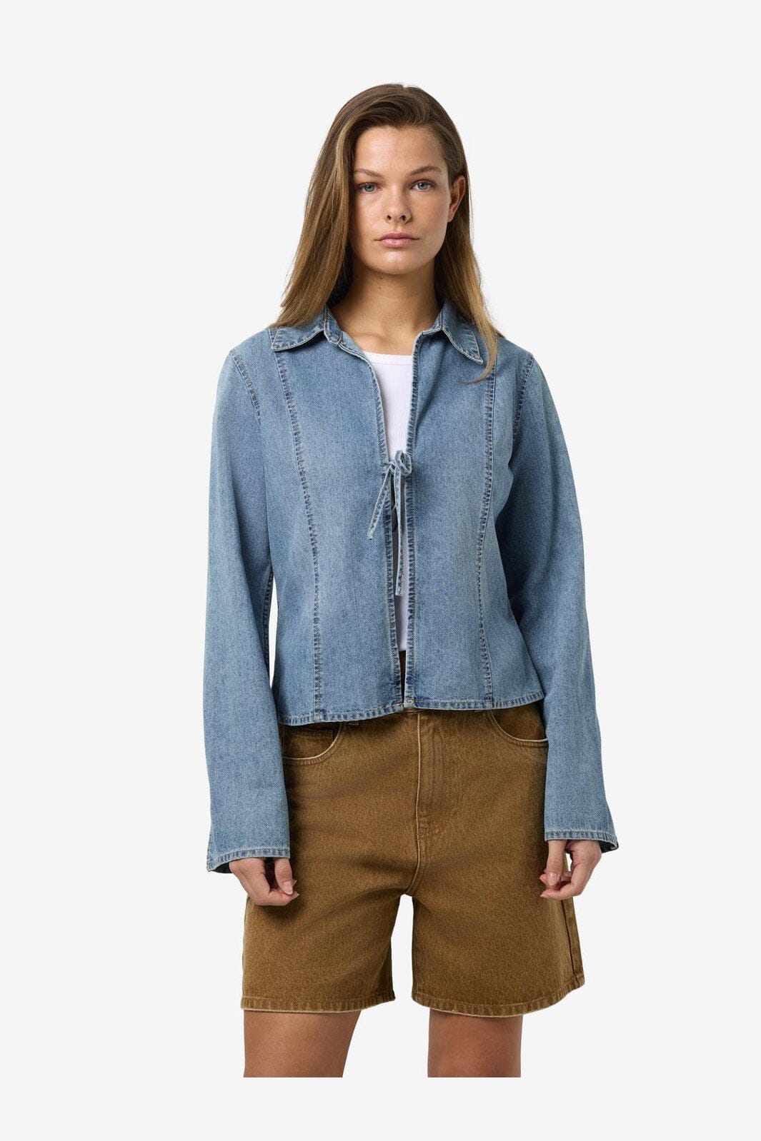 Noisy May - Nmmaisy L/S String Denim Shirt Bs031Lb - 4801537 Light Blue Denim