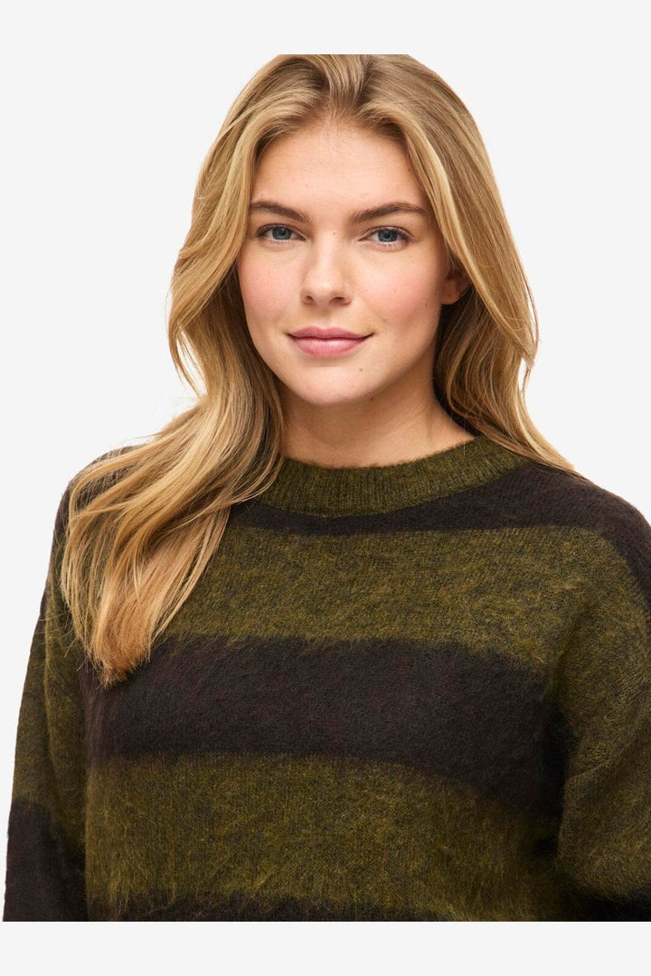 Noisy May - Nmsoff L/S O-Neck Knit - 5149942 Avocado Chocolate Brown