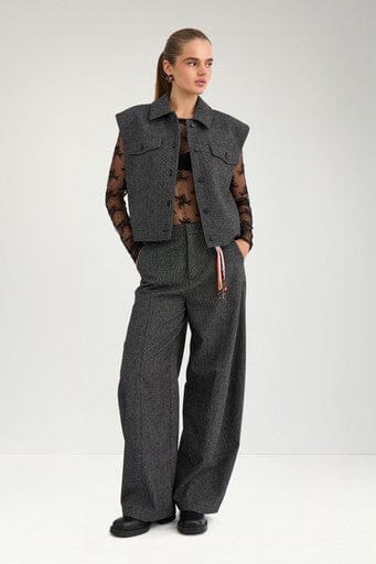Nümph - Nuroki Barrel Pants 707478 - Dark Grey Melange Bukser 