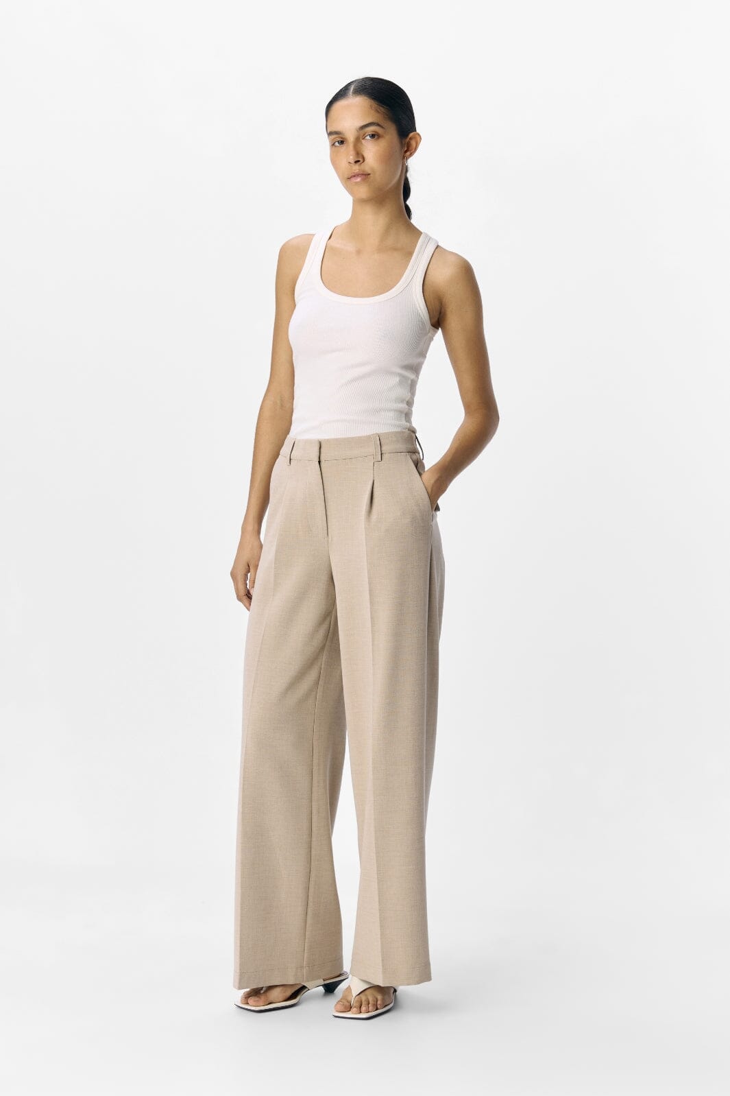 Object - Objivy Wide Pant - 4789059 Tannin Melange