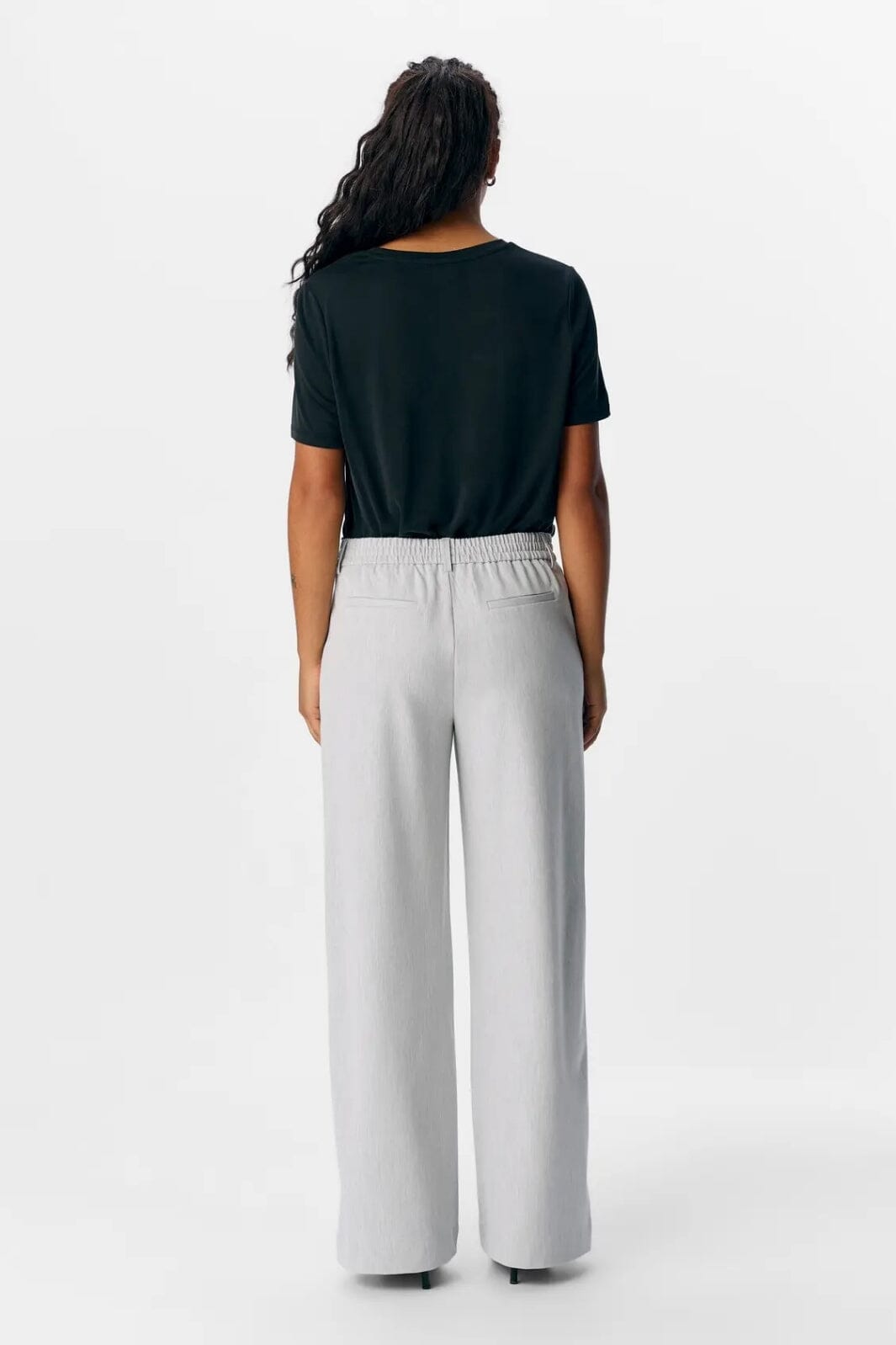 Object - Objlisa Wide Pant - 4656652 Light Grey Melange