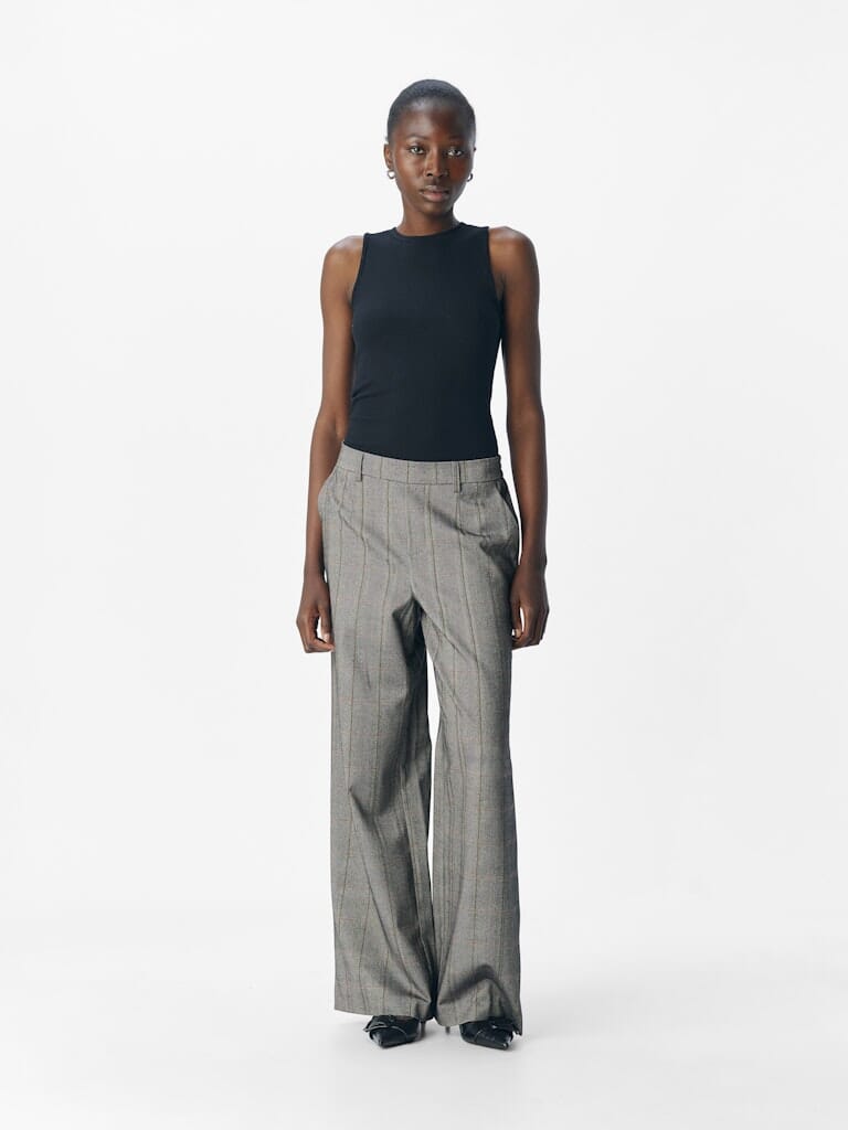 Object - Objlisa Wide Pant - 4789079 Black Humus + Tannin Bukser 