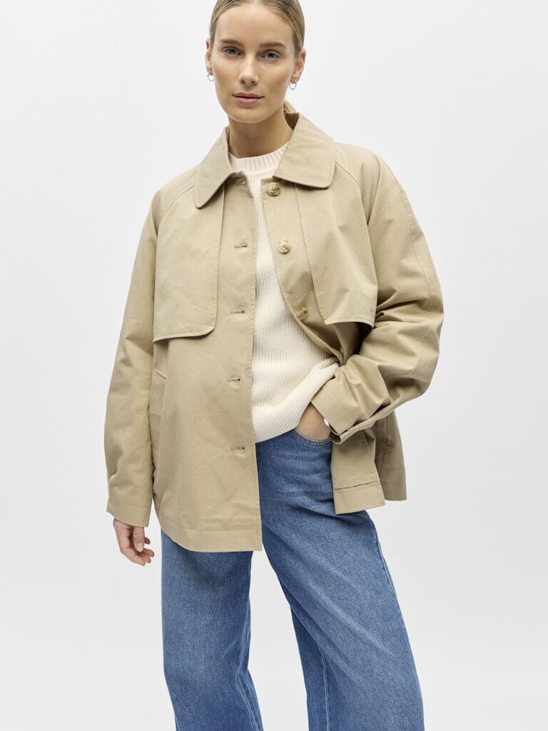 Object - Objpaula Re L/S Trench Jacket - 4972595 Humus Jakker 