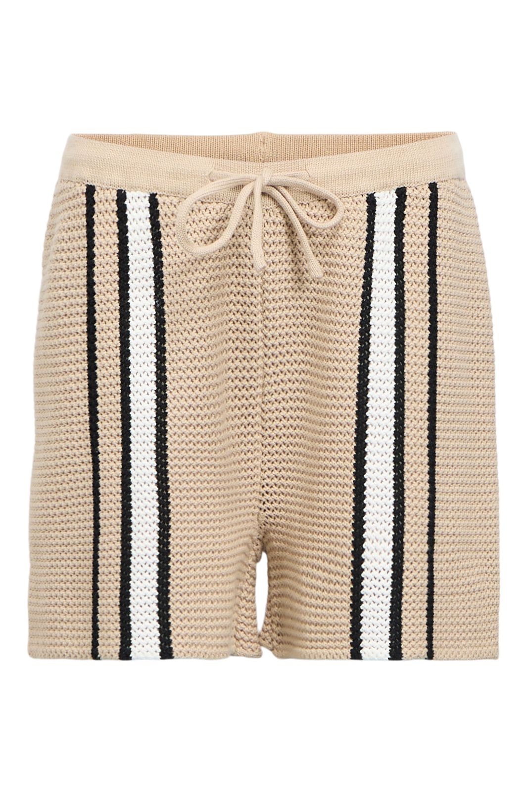 Object - Objviola Short Knit Shorts 144 - 5010165 Humus Black/Cloud Dancer