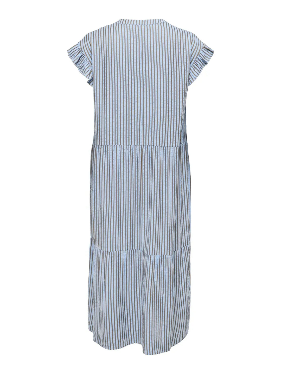 Only - Onlbari Sl Fril Vneck Midi Dress - 5029954 Soft Chambray W. Morel Kjoler 