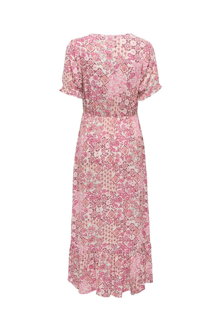 Only - Onlchianti S/S Long Dress - 5023447 Marshmallow Dusty Rose Graphic