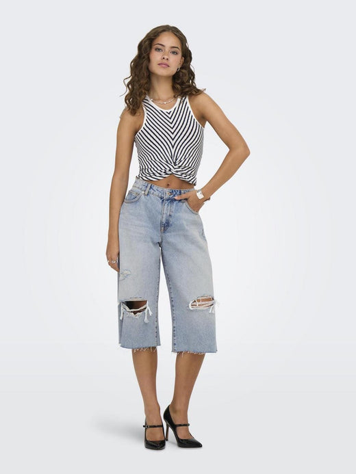 Only - Onlcobain Reg Dest W Long Shorts Tai - 4769481 Light Blue Denim
