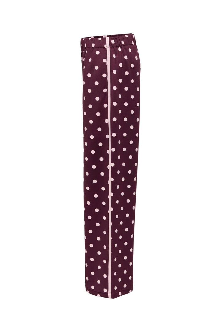 Only - Onldotier Panel Wide Pant - 5265248 Fig Parfait Pink Dots + Panels