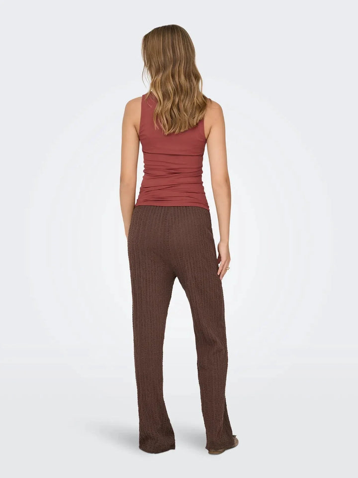 Only - Onlella Wide Pant - 4952854 Chocolate Martini Bukser 