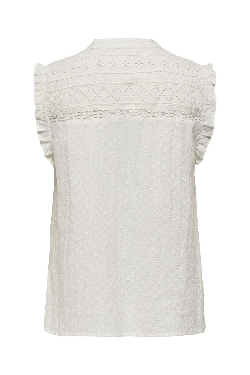 Only - Onlevelyn Sl V-Neck Top Ox - 4925952 Cloud Dancer