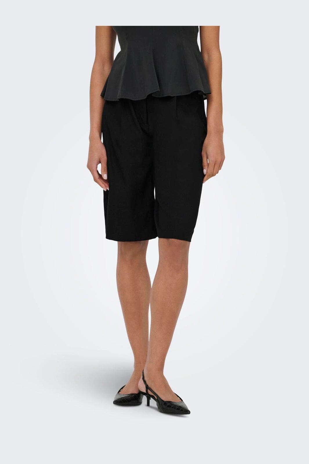 Only - Onlgoa Linen Bl Long Shorts Cc Tlr - 4942151 Black