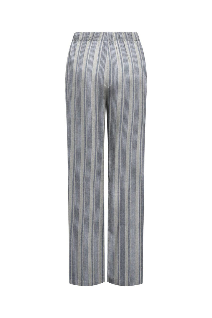 Only - Onlgoa Linen Bl Pull-Up Pant Cc - 4984895 Coronet Blue Bright White
