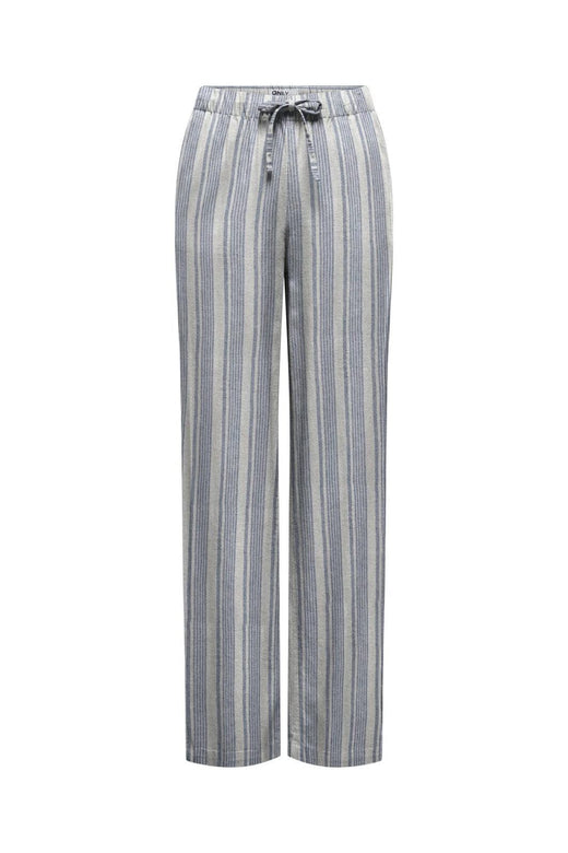 Only - Onlgoa Linen Bl Pull-Up Pant Cc - 4984895 Coronet Blue Bright White