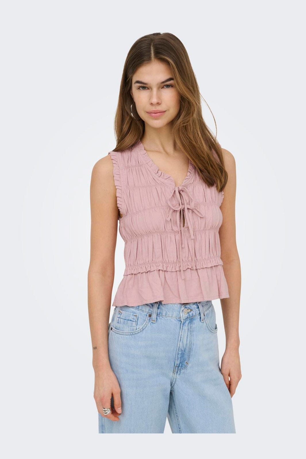 Only - Onlgoa S/S Linen Bl Frill Top Cc - 4942278 Burnished Lilac