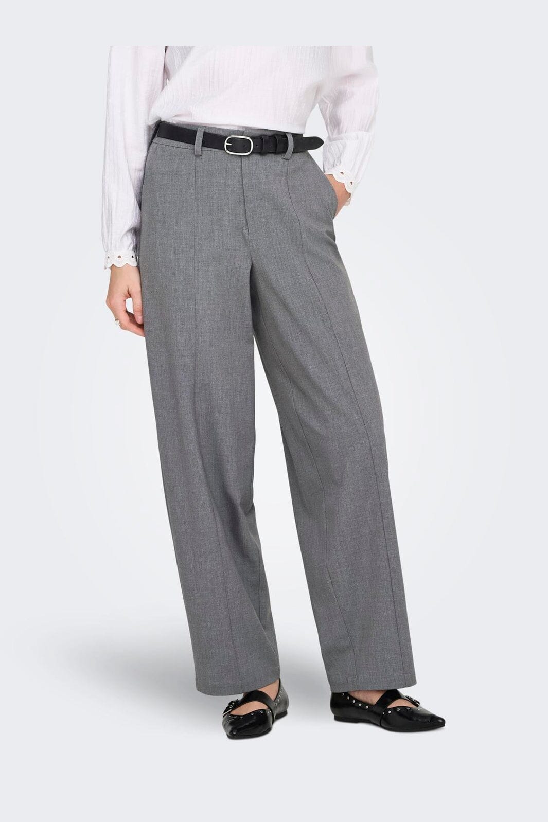 Only - Onlisadora Life Barrel Pant Tlr - 4945005 Medium Grey Melange