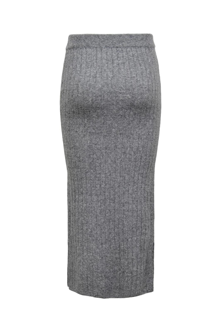Only - Onljeanett Life Rib Long Skirt Cc Knt - 4774521 Medium Grey Melange