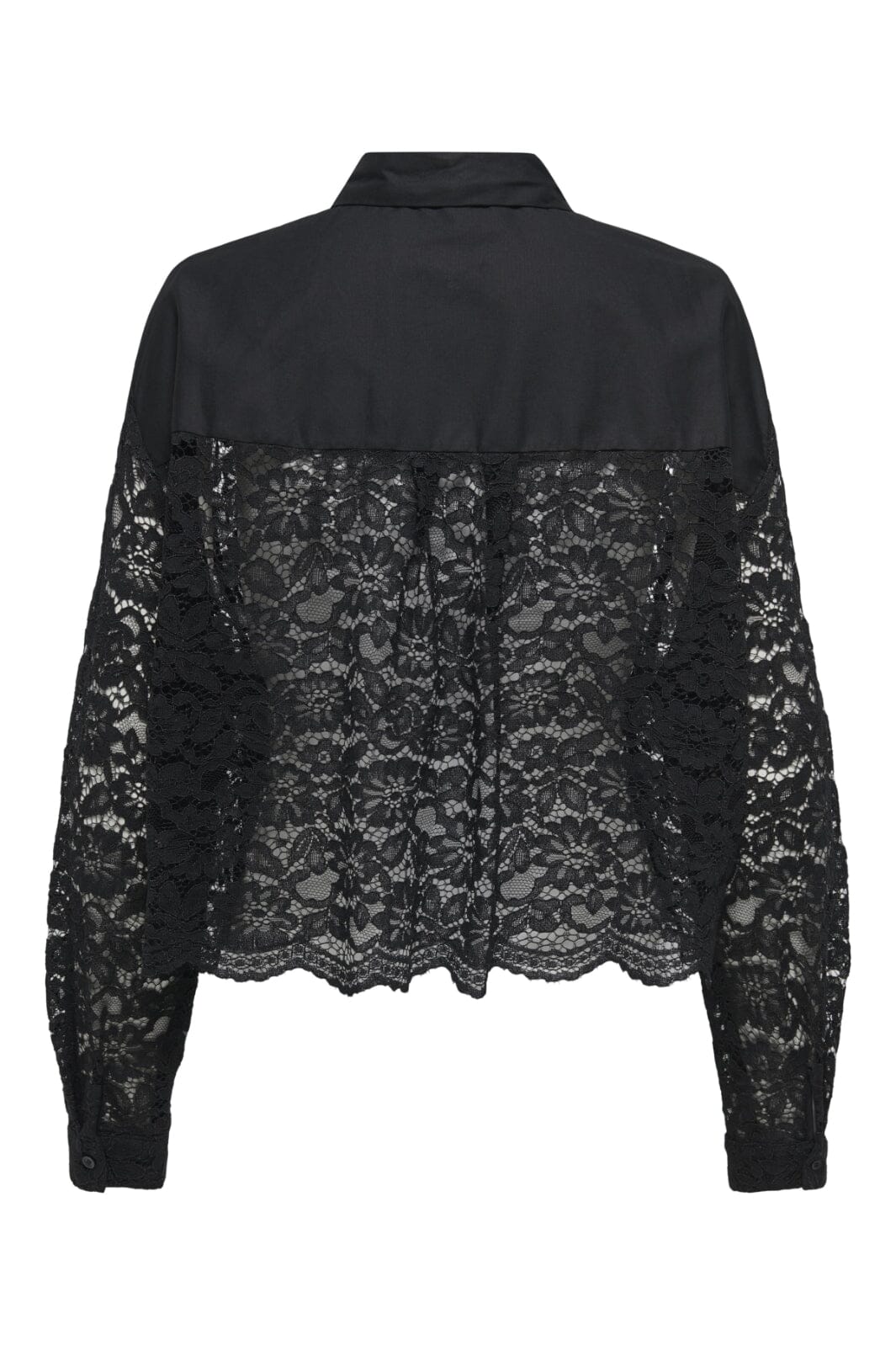 Only - Onljilli Lace Mix Shirt - 4847004 Black