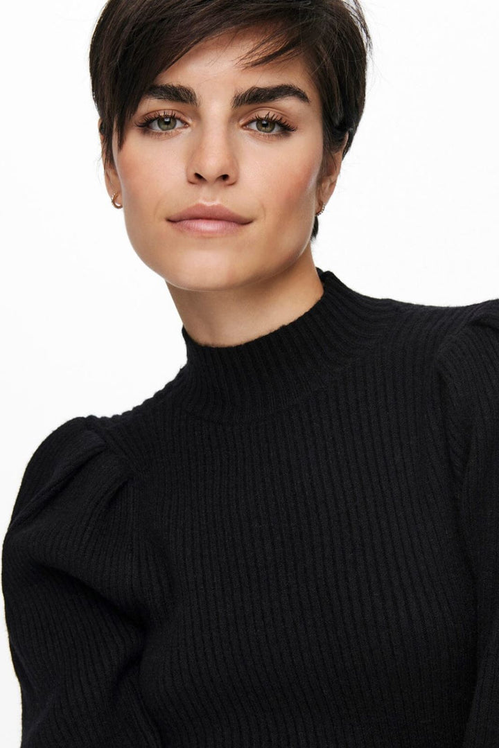 Only - Onlkatia L/S Highneck Pullover Knt - 3716990 Black