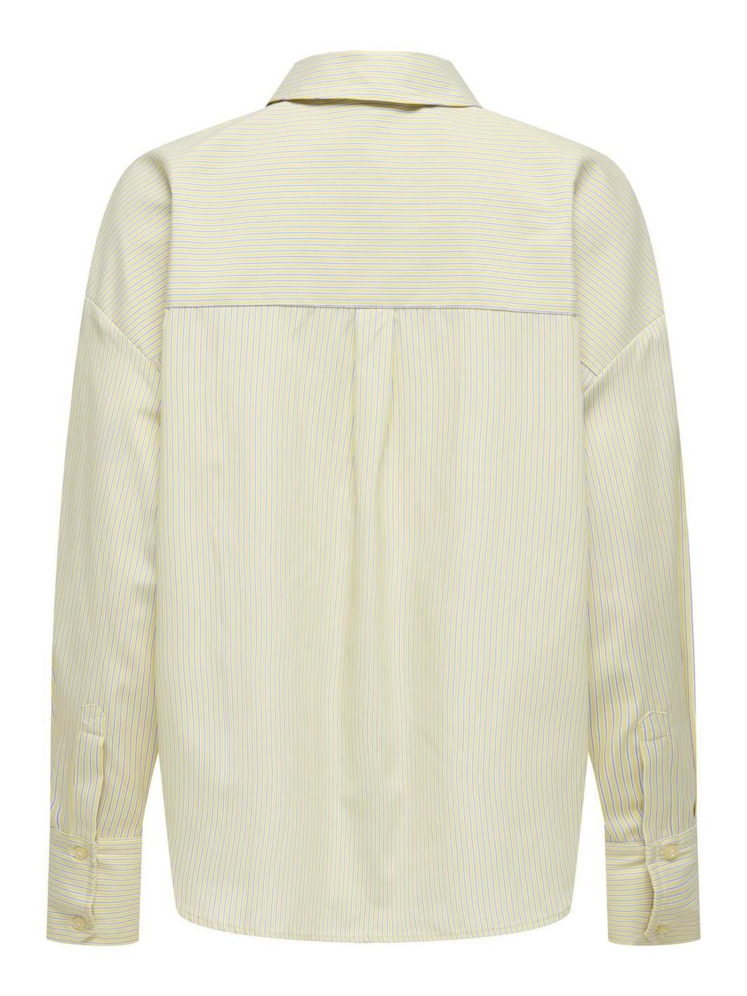 Only - Onlkiri Ls Shirt Ox - 4981575 Cloud Dancer W. Lemon Meringue