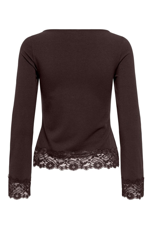 Only - Onllive Love L/S O-Neck Lace Top - 5130881 Chocolate Torte Dtm Lace