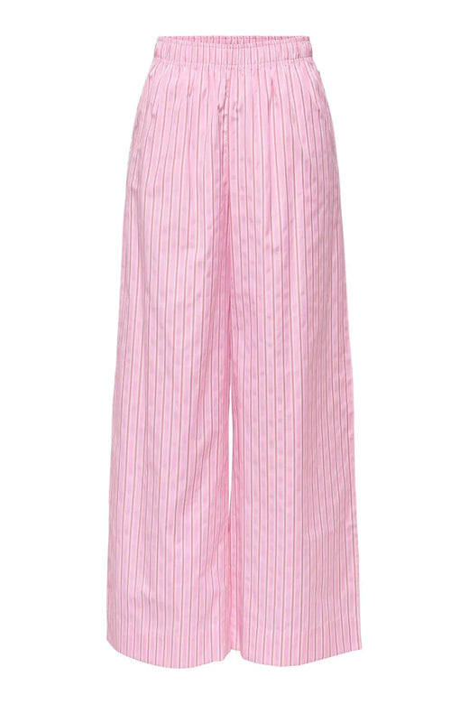 Only - Onlloris Striped Wide Pull Up Pants - 4988487 Lilac Sachet Spiced Apple Bukser 