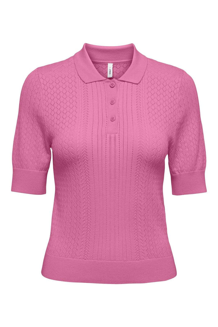 Only - Onlmeddi Life Ss Structure Polo Cc Knt - 4981788 Wild Orchid Dtm Button/Needledrop