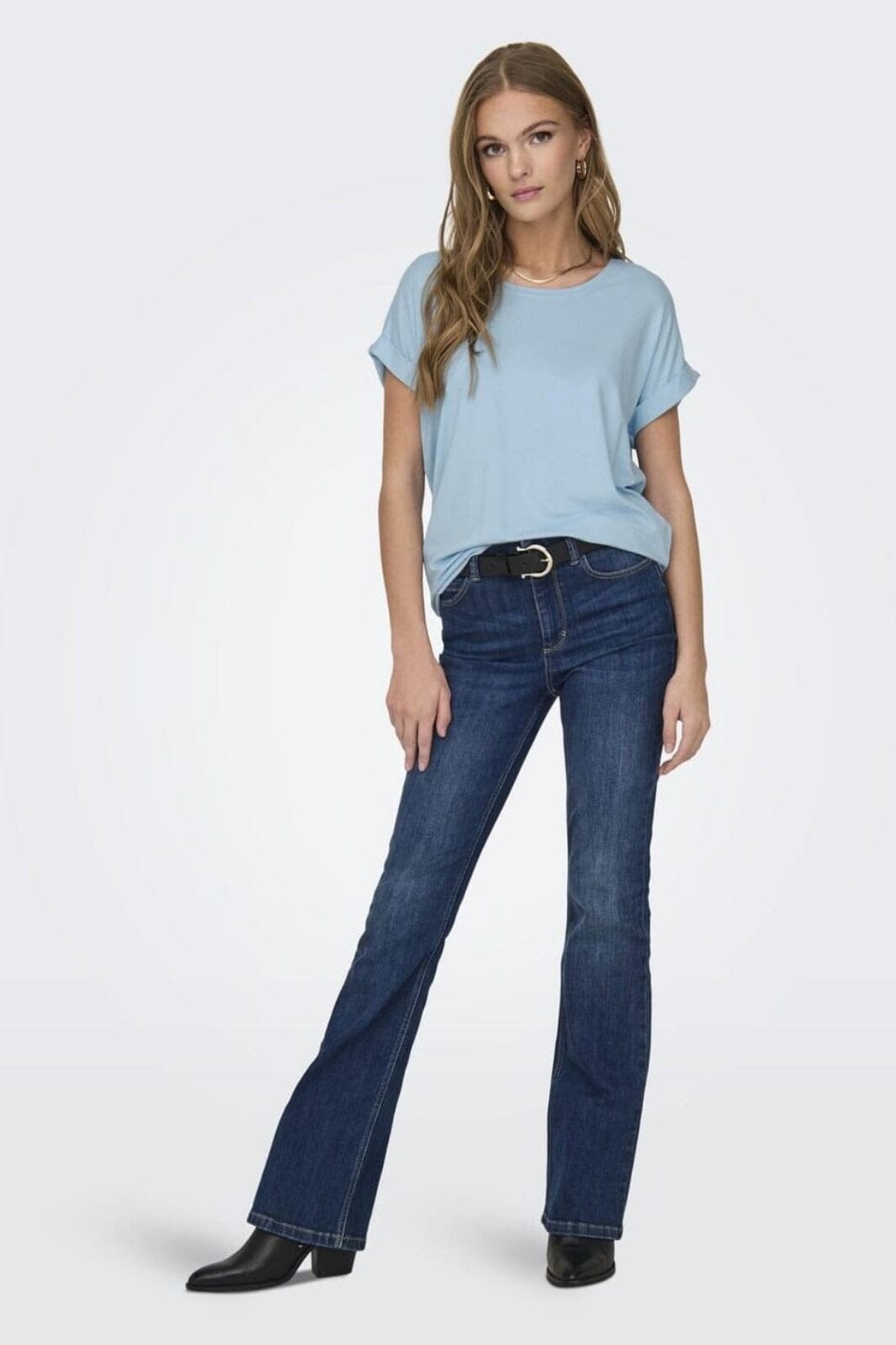 Only - Onlmoster S/S O-Neck Top - 4447962 Clear Sky