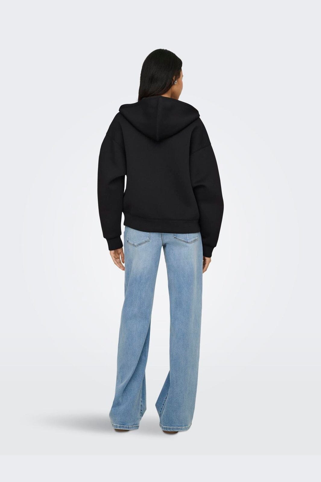 Only - Onlnaomi L/S Two-Way Zip Hoodie Swt - 5112666 Black