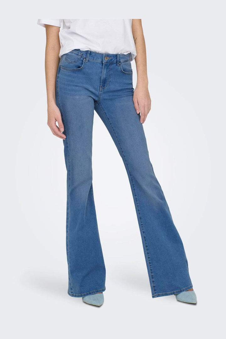 Only - Onlreese Reg Retro Flared Box - 5010777 Medium Blue Denim