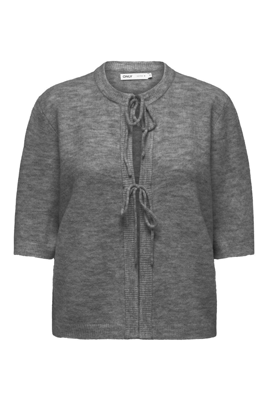 Only - Onlsimoni 2/4 Bow Cardigan Knt - 4961578 Medium Grey Melange
