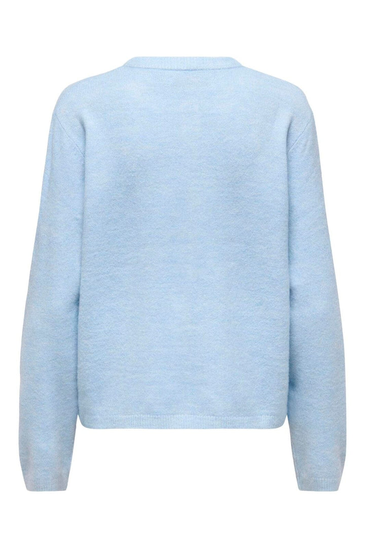 Only - Onlsimoni L/S O-Neck Cardigan Knt - 4959606 Cashmere Blue Melange
