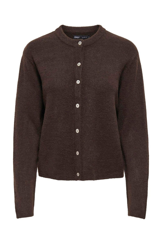 Only - Onlsimoni L/S O-Neck Cardigan Knt - 4961581 Coffee Bean Melange