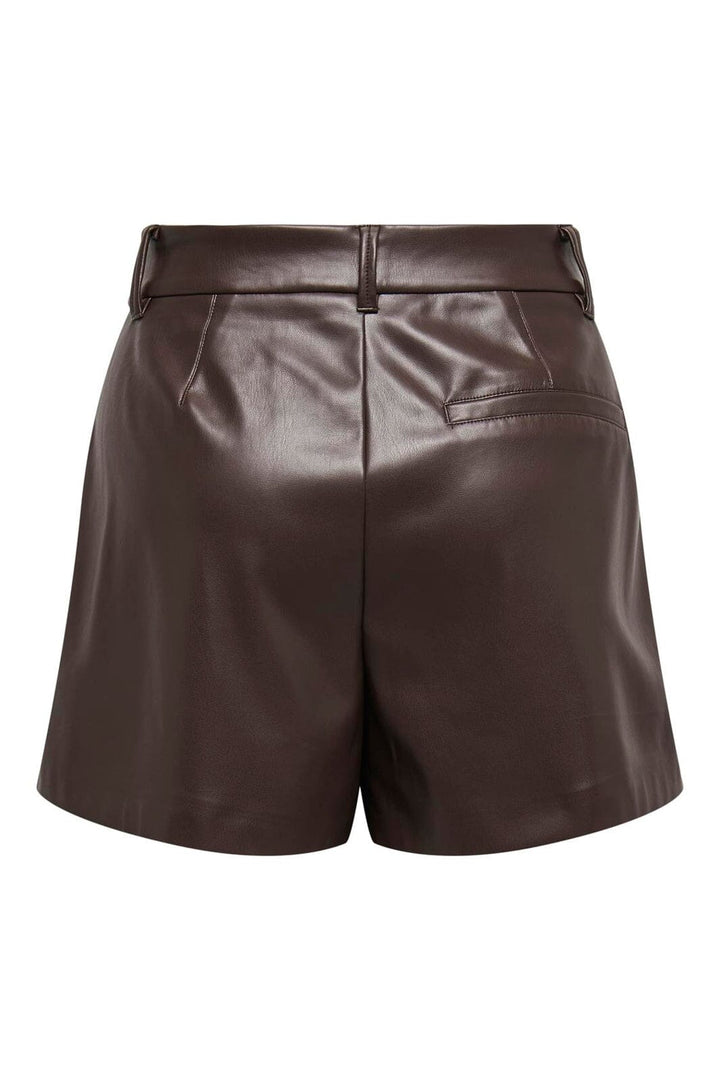 Only - Onlsmooth Faux Lea Shorts 2 - 4877047 Seal Brown